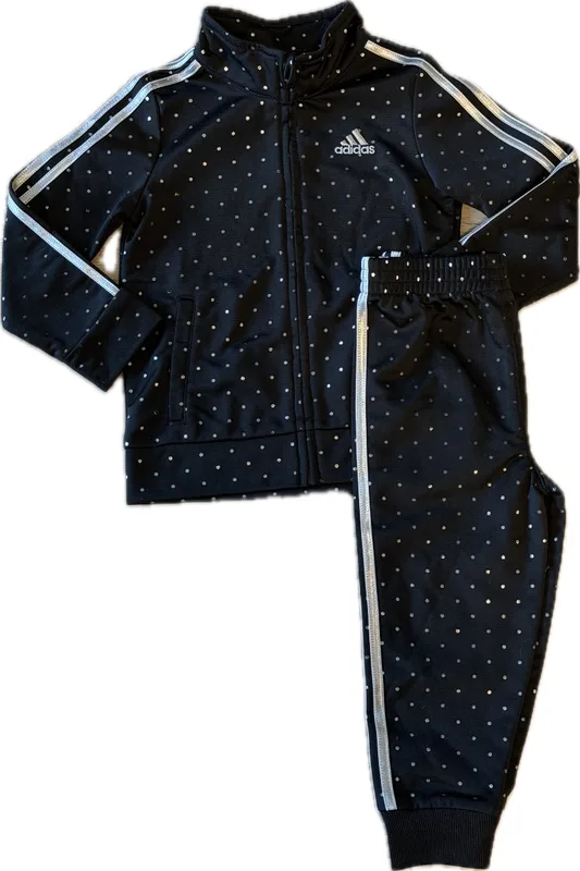 Adidas Black And Silver Dot Tracksuit 