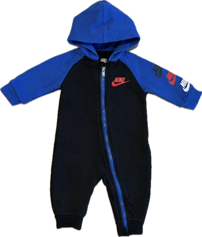 Nike Blue And Black Zip Up One-Piece Hoodie