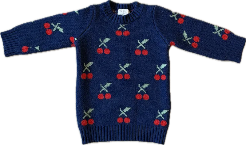 Navy Cherry Sweater
