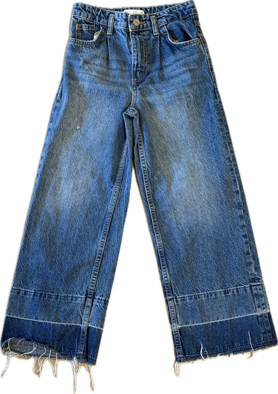 Zara Frayed Wide Leg Jean