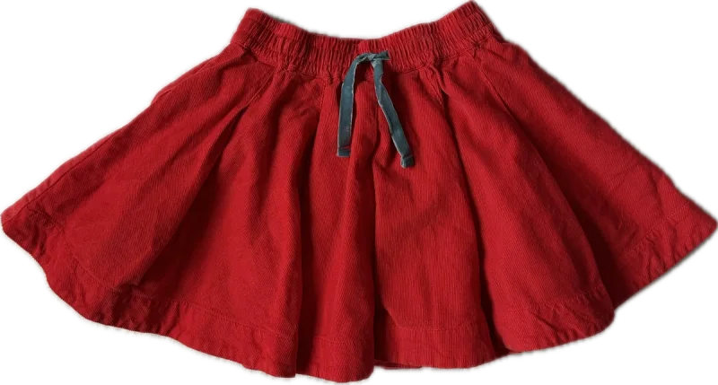 Mini Boden micro corduroy red skirt with floral lining
