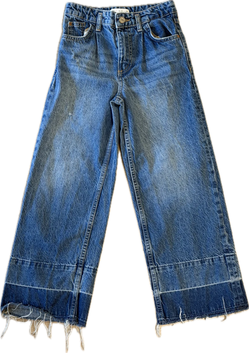 Zara Frayed Wide Leg Jean
